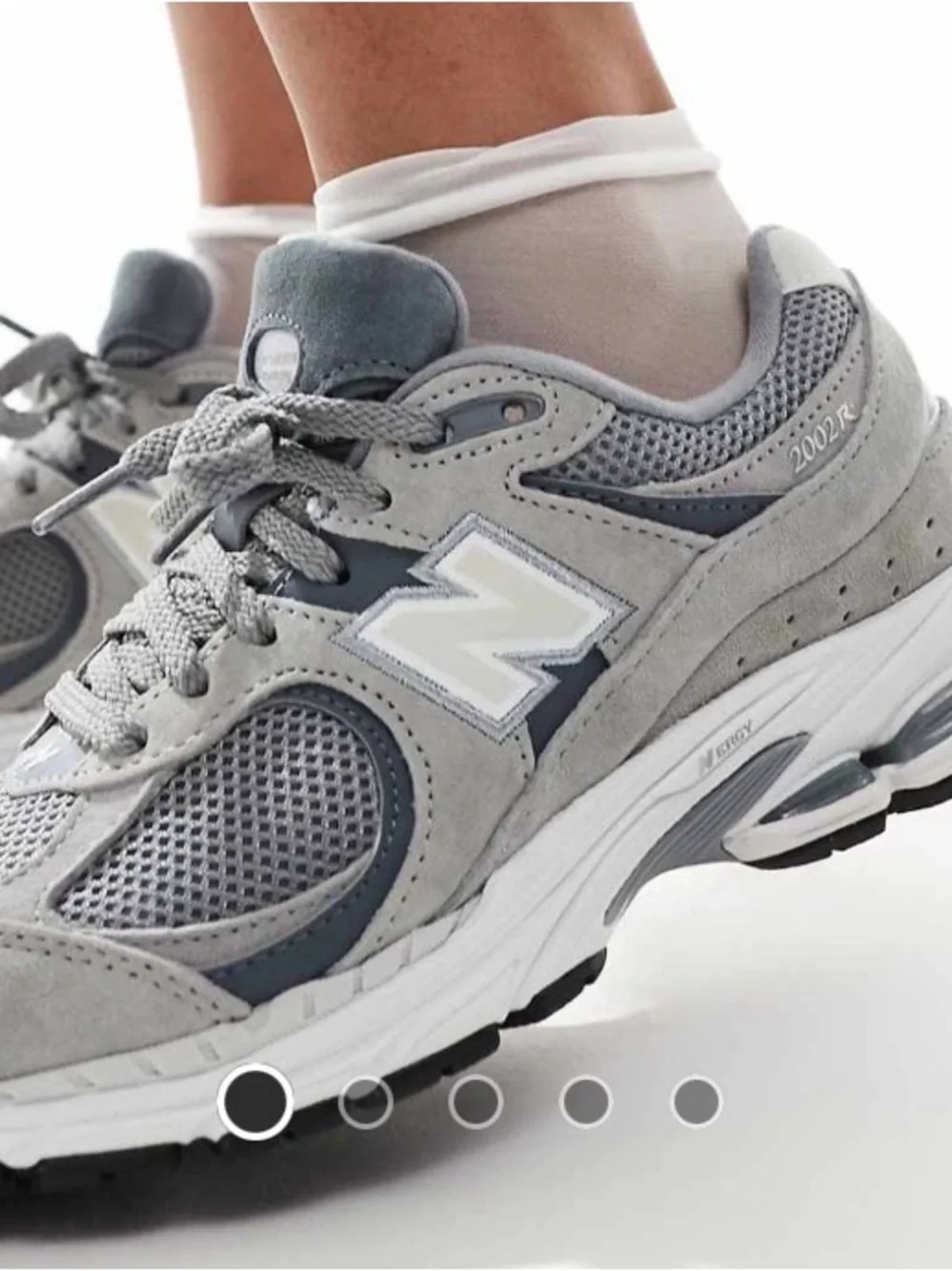 New Balance Women's Light Gray Mesh & Suede Athletic Sneakers